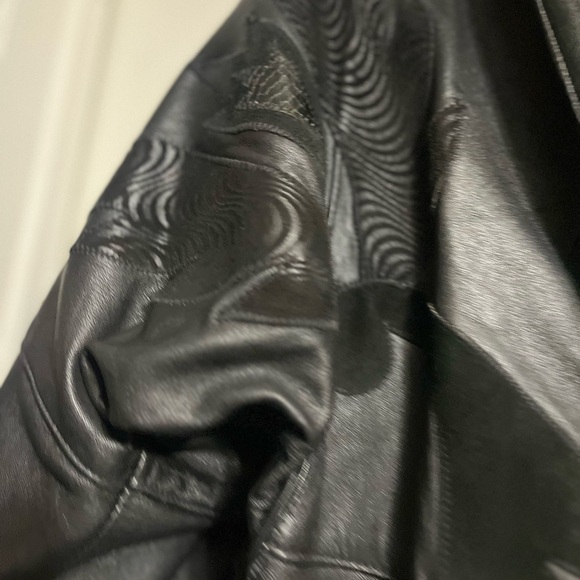 Vintage 80s Snakeskin Batwing Black Leather Jacket Made In Turkey Sz Small Women - Picture 6 of 12